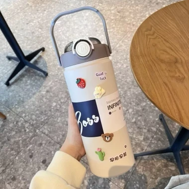 Bình giữ nhiệt inox 304 800ml 1000ml 1200ml Boss giá rẻ chỉ 125k có quai xách và ống hút 11
