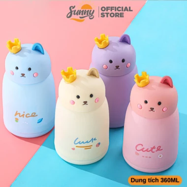 Bình giữ nhiệt mèo dễ thương SUNNY 360ml lõi thủy tinh cách nhiệt giá rẻ chỉ 29k 2