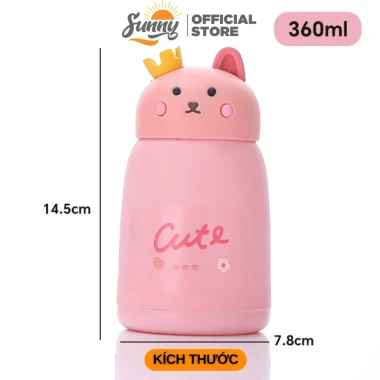 Bình giữ nhiệt mèo dễ thương SUNNY 360ml lõi thủy tinh cách nhiệt giá rẻ chỉ 29k 5