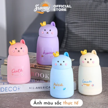 Bình giữ nhiệt mèo dễ thương SUNNY 360ml lõi thủy tinh cách nhiệt giá rẻ chỉ 29k 8