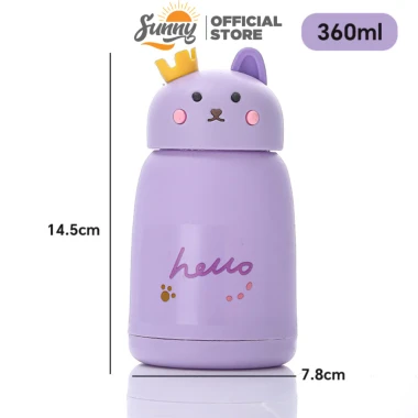 Bình giữ nhiệt mèo dễ thương SUNNY 360ml lõi thủy tinh cách nhiệt giá rẻ chỉ 29k 12