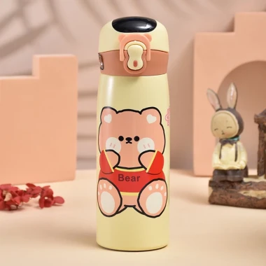 Bình Giữ Nhiệt Sticker Gấu Cute Giá Rẻ - Tặng Ống Hút Silicon, Hiển Thị Nhiệt Độ Chỉ 125k 5