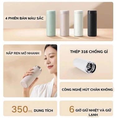 Bình giữ nhiệt Xiaomi Mijia 350ml MJKDB01PL - Giảm giá còn 243k - Giữ nhiệt tốt 6 Bình giữ nhiệt Xiaomi Mijia 350ml MJKDB01PL - Giảm giá còn 243k - Giữ nhiệt tốt 6