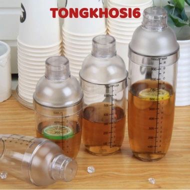 Bình lắc shaker nhựa chia vạch đen 350‑1.000ml, có nắp, bền nhẹ, giảm 18%