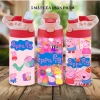 Bình Nước Giữ Nhiệt 350ml In Peppa Pig - Quà Bé Gái Dễ Thương, Inox Cao Cấp