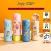 Bình nước giữ nhiệt 400ml có ống hút tặng kèm Sticker chất liệu lõi thủy tinh bọc nhựa cách nhiệt BN23 2