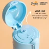 Bình nước giữ nhiệt 400ml có ống hút tặng kèm Sticker chất liệu lõi thủy tinh bọc nhựa cách nhiệt BN23 5