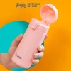 Bình nước giữ nhiệt 400ml có ống hút tặng kèm Sticker chất liệu lõi thủy tinh bọc nhựa cách nhiệt BN23 8