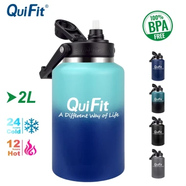 Bình nước giữ nhiệt QUIFIT 2L & 3.8L thép không gỉ, kèm ống hút - Giá chỉ 658,900 Bình nước giữ nhiệt QUIFIT 2L & 3.8L thép không gỉ, kèm ống hút - Giá chỉ 658,900