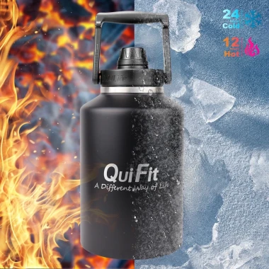 Bình nước giữ nhiệt QUIFIT 2L & 3.8L thép không gỉ, kèm ống hút - Giá chỉ 658,900