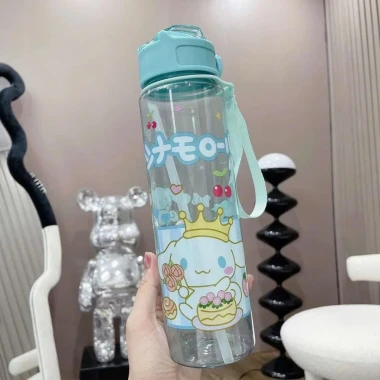 Bình Nước Nhựa Cinnamoroll 800ml - Giá Rẻ 40k - Nắp Gập Tiện Lợi Thiết Kế Dễ Thương LYGOSTORE 3