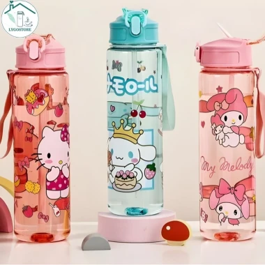 Bình Nước Nhựa Cinnamoroll 800ml - Giá Rẻ 40k - Nắp Gập Tiện Lợi Thiết Kế Dễ Thương LYGOSTORE 9