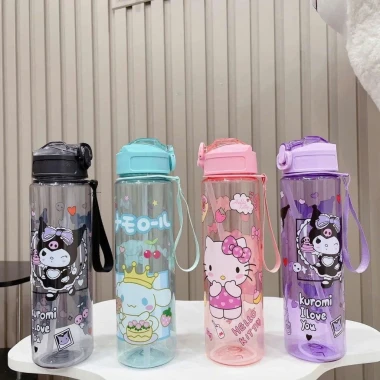 Bình Nước Nhựa Cinnamoroll 800ml - Giá Rẻ 40k - Nắp Gập Tiện Lợi Thiết Kế Dễ Thương LYGOSTORE 10