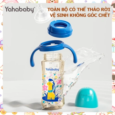 Bình Sữa Chống Sặc 300ml Yahababy Chống Rơi Chịu Nhiệt Nhựa PP An Toàn Họa Tiết Hoạt Hình Dễ Thương Cho Bé