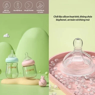 Bình Sữa Oberni Thủy Tinh Cao Cấp - Chống Sặc, Giảm Đầy Hơi, Giá 100k 5 Bình Sữa Oberni Thủy Tinh Cao Cấp - Chống Sặc, Giảm Đầy Hơi, Giá 100k 5
