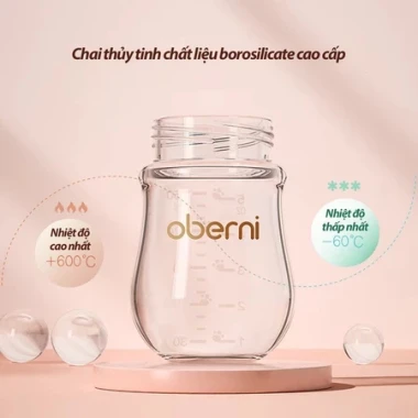 Bình Sữa Oberni Thủy Tinh Cao Cấp - Chống Sặc, Giảm Đầy Hơi, Giá 100k 6 Bình Sữa Oberni Thủy Tinh Cao Cấp - Chống Sặc, Giảm Đầy Hơi, Giá 100k 6