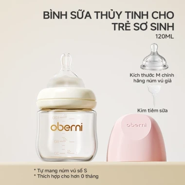 Bình Sữa Oberni Thủy Tinh Cao Cấp - Chống Sặc, Giảm Đầy Hơi, Giá 100k 8 Bình Sữa Oberni Thủy Tinh Cao Cấp - Chống Sặc, Giảm Đầy Hơi, Giá 100k 8