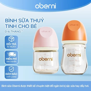 Bình Sữa Oberni Thủy Tinh Cao Cấp - Chống Sặc, Giảm Đầy Hơi, Giá 100k 9 Bình Sữa Oberni Thủy Tinh Cao Cấp - Chống Sặc, Giảm Đầy Hơi, Giá 100k 9