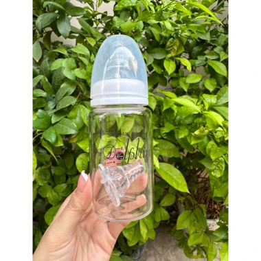 Bình sữa thủy tinh Dolphin 120ml/240ml giá rẻ chỉ 80k - Cổ hẹp an toàn cho bé 4