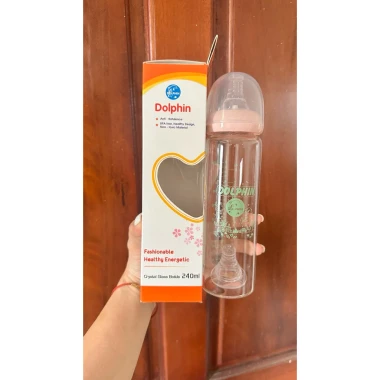 Bình sữa thủy tinh Dolphin 120ml/240ml giá rẻ chỉ 80k - Cổ hẹp an toàn cho bé 6
