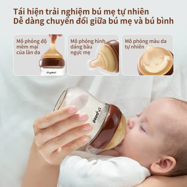 Trải nghiệm thực tế với núm ti siêu mềm và tính năng chống sặc của bình sữa Thyseed