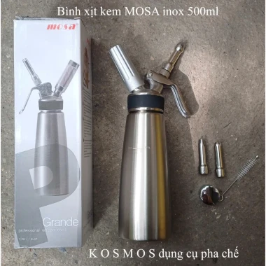 Bình Xịt Kem Tươi MOSA Inox 500ml - 1000ml Giá Rẻ Tặng Công Thức Đá Xay 11 Bình Xịt Kem Tươi MOSA Inox 500ml - 1000ml Giá Rẻ Tặng Công Thức Đá Xay 11