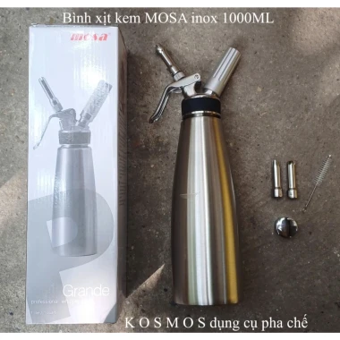 Bình Xịt Kem Tươi MOSA Inox 500ml - 1000ml Giá Rẻ Tặng Công Thức Đá Xay 12 Bình Xịt Kem Tươi MOSA Inox 500ml - 1000ml Giá Rẻ Tặng Công Thức Đá Xay 12
