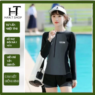 BKN 016 XÁM Sẵn HCM (Size M, L) Đồ Bơi Đi Biển Áo Dài Tay in chữ Quần 2 Lớp dáng thể thao HAN.T Shop 2 BKN 016 XÁM Sẵn HCM (Size M, L) Đồ Bơi Đi Biển Áo Dài Tay in chữ Quần 2 Lớp dáng thể thao HAN.T Shop 2