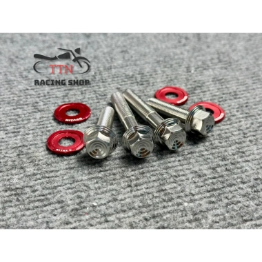 Bộ 4 Ốc Salaya MẪU THÁI V2 TẶNG LONG ĐỀN Gắn Treo Pô Và Gắp Cho Vario 150 (2.018-2.021) Chuẩn Inox304