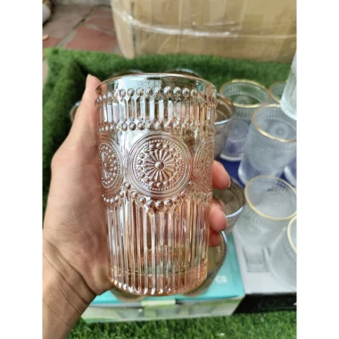 Bộ 6 cốc thủy tinh vân hình đồng tiền cao cấp kèm hộp, giá chỉ 75k