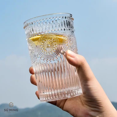 Bộ 6 cốc thủy tinh vân hình đồng tiền cao cấp kèm hộp, giá chỉ 75k