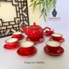 Bộ ấm chén men Hỏa Biến Bát Tràng - ấm trà đỏ 350ml & 500ml, giá ưu đãi 475k