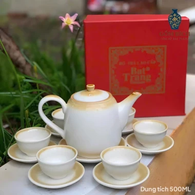 Bộ ấm chén men Hỏa Biến Bát Tràng - ấm trà đỏ 350ml & 500ml, giá ưu đãi 475k 6