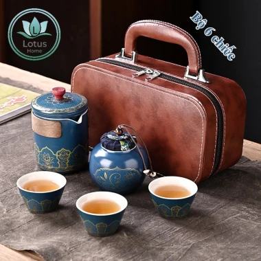 Bộ Ấm Chén Trà Du Lịch Gốm Sứ Thiết Kế Vali Sang Trọng Chống Va Đập Giá 210k 2