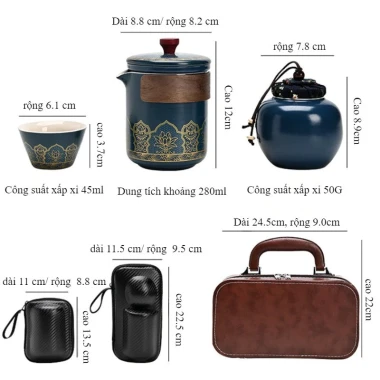 Bộ Ấm Chén Trà Du Lịch Gốm Sứ Thiết Kế Vali Sang Trọng Chống Va Đập Giá 210k 3