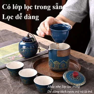 Bộ Ấm Chén Trà Du Lịch Gốm Sứ Thiết Kế Vali Sang Trọng Chống Va Đập Giá 210k 4