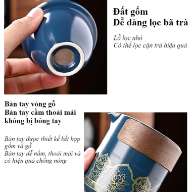 Bộ Ấm Chén Trà Du Lịch Gốm Sứ Thiết Kế Vali Sang Trọng Chống Va Đập Giá 210k 7