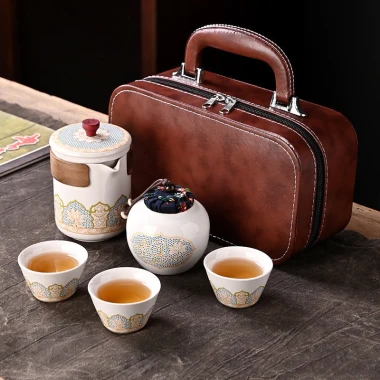 Bộ Ấm Chén Trà Du Lịch Gốm Sứ Thiết Kế Vali Sang Trọng Chống Va Đập Giá 210k 12