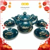 Bộ Ấm Chén Uống Trà Bát Tràng Cao Cấp Xanh Mallard Mạ Vàng 12K – Giá 520.000, Đổi 1