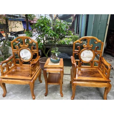 Bộ Bàn Ghế Móc Mỏ Gỗ Gụ Quảng Bình 6 món Giá Rẻ 56 Triệu - Vân Cực Đẹp 5