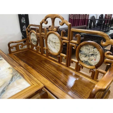 Bộ Bàn Ghế Móc Mỏ Gỗ Gụ Quảng Bình 6 món Giá Rẻ 56 Triệu - Vân Cực Đẹp 6