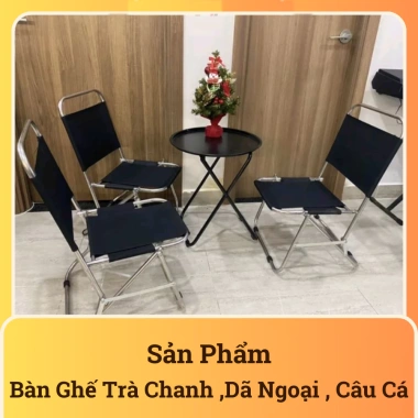Bộ Bàn Ghế Trà Chanh Vải Dù Sơn Tĩnh Điện Cầm Tay Cho Cafe Dã Ngoại Câu Cá Giá Rẻ 3