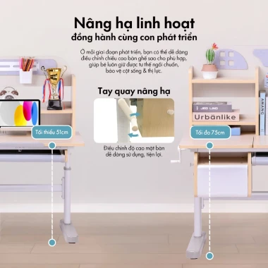 Bộ Bàn Học Thông Minh Chống Gù Cận DERGO LEO E120 - Giảm 500K - Nâng Hạ Độ Cao Cho Bé 3 Bộ Bàn Học Thông Minh Chống Gù Cận DERGO LEO E120 - Giảm 500K - Nâng Hạ Độ Cao Cho Bé 3