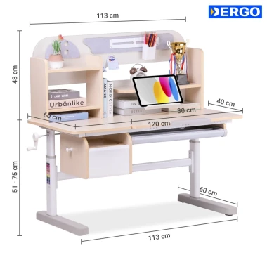 Bộ Bàn Học Thông Minh Chống Gù Cận DERGO LEO E120 - Giảm 500K - Nâng Hạ Độ Cao Cho Bé 9 Bộ Bàn Học Thông Minh Chống Gù Cận DERGO LEO E120 - Giảm 500K - Nâng Hạ Độ Cao Cho Bé 9