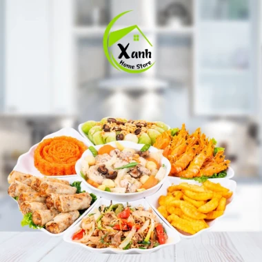 Bộ bát đĩa nhựa hoa mặt trời Việt Nhật, dùng cúng, trắng, giá ưu đãi 78.000 3