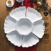 Bộ bát đĩa sứ Hoa mặt trời trắng trơn - Set bát dĩa trang trí đẹp Dílo, vỡ 1 đổi 1