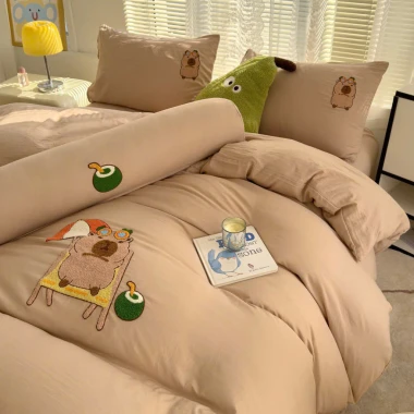 Bộ Chăn Ga Gối Đũi Mềm Mịn Dệt Họa Tiết Capybara Kuromi Labubu - Giảm 29K chỉ 100K 6 Bộ Chăn Ga Gối Đũi Mềm Mịn Dệt Họa Tiết Capybara Kuromi Labubu - Giảm 29K chỉ 100K 6