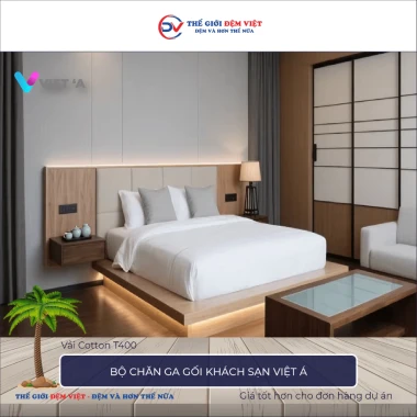 Bộ chăn ga gối khách sạn Việt Á cotton T400 trắng trơn - Giá ưu đãi 1,086,240 6 Bộ chăn ga gối khách sạn Việt Á cotton T400 trắng trơn - Giá ưu đãi 1,086,240 6