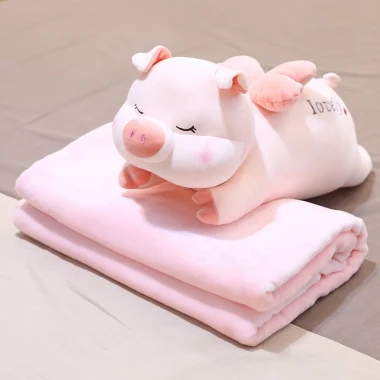Bộ chăn gối văn phòng hình thú FHC286 - Giảm giá chỉ còn 89k, siêu đáng yêu, giao hàng nhanh
