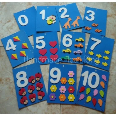 Bộ chữ số giấy xốp trang trí mầm non sinh nhật - Chữ số 0-10 cao 5-10cm giá chỉ 10900đ 2